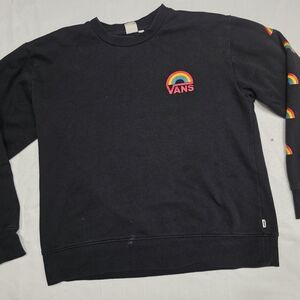 Vans Black Crewneck with Colorful Accents